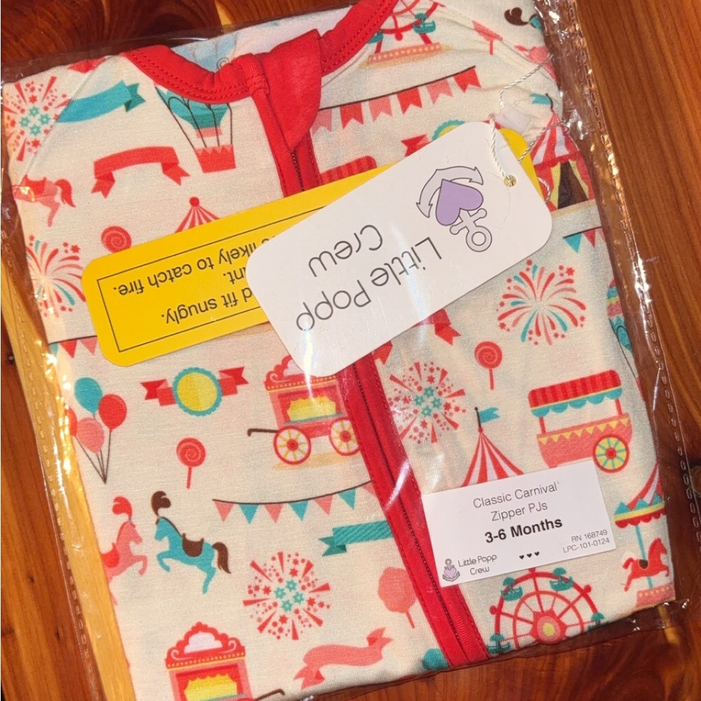 Little Popp Crew Classic Carnival Zipper PJs